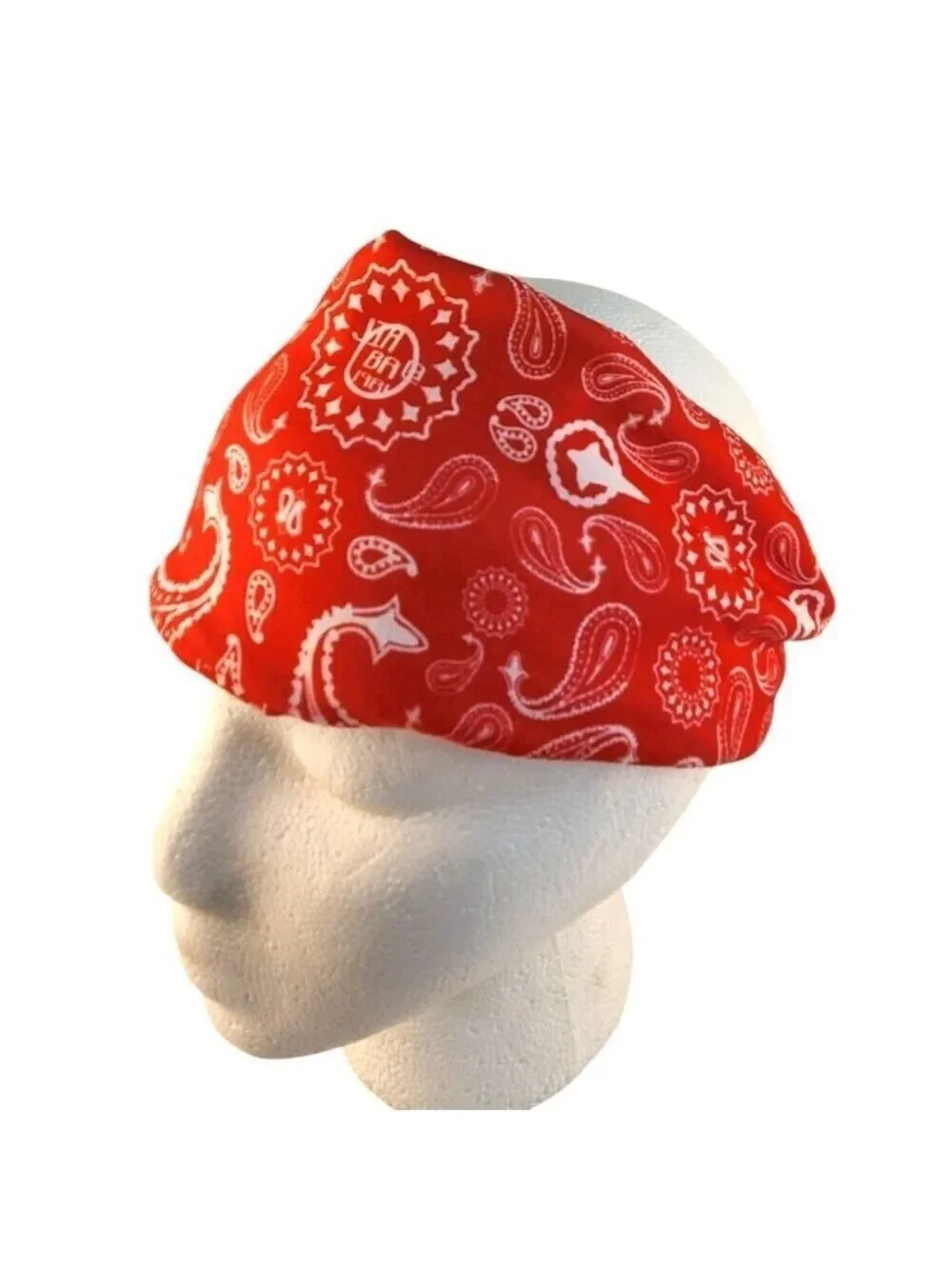 Red Paisley Print Bandana Headband/Neck Gaiter Multifunctional Unisex Accessory